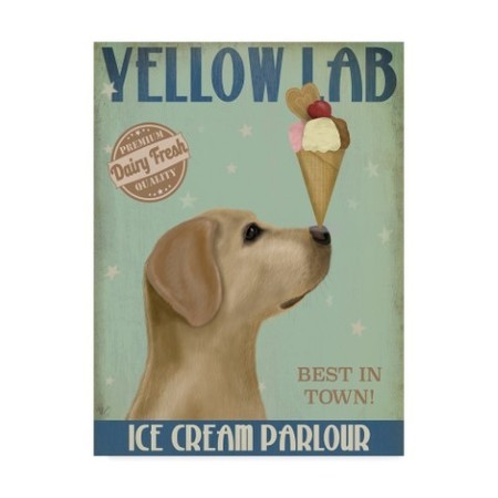 Fab Funky 'Yellow Labrador Ice Cream' Canvas Art,18x24